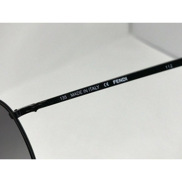FENDI Sunglasses Bayonet Temples FS5217L Black Pilot Aviator Metal Italy - Picture 5 of 12